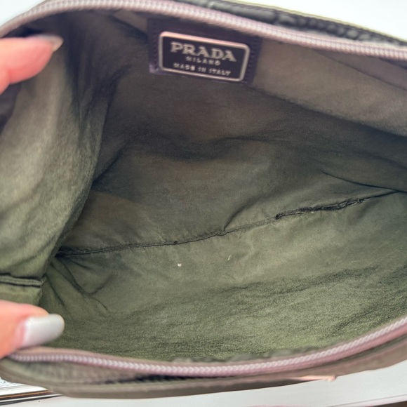 Prada - Authentic - Olive Green Canvas Tote Bag / Messenger Bag - Picture 13 of 16